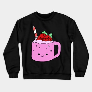 Strawberry Milkshake Kawaii Design Crewneck Sweatshirt